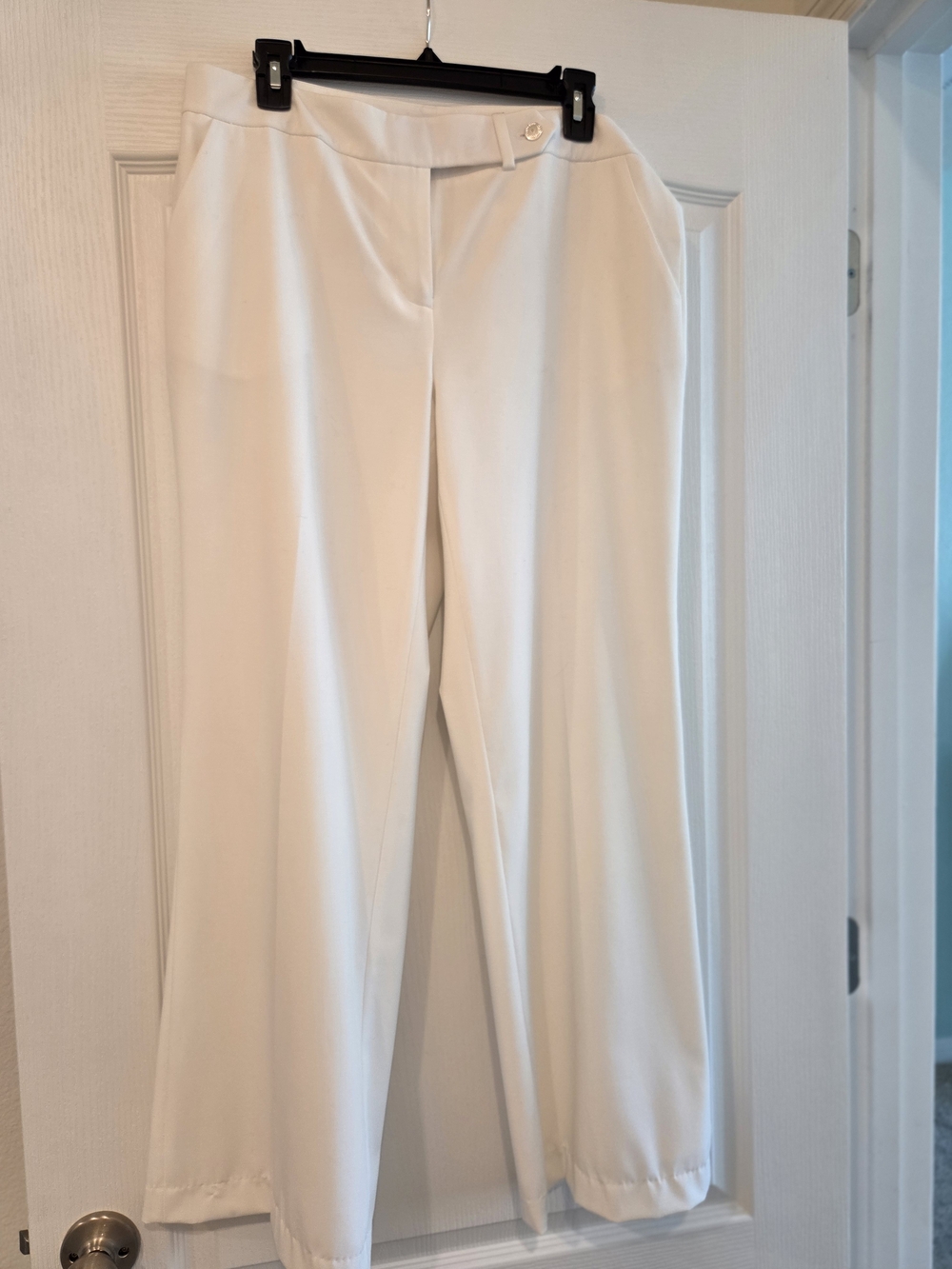 Calvin Klein Cream Wide-Leg Dress Pants